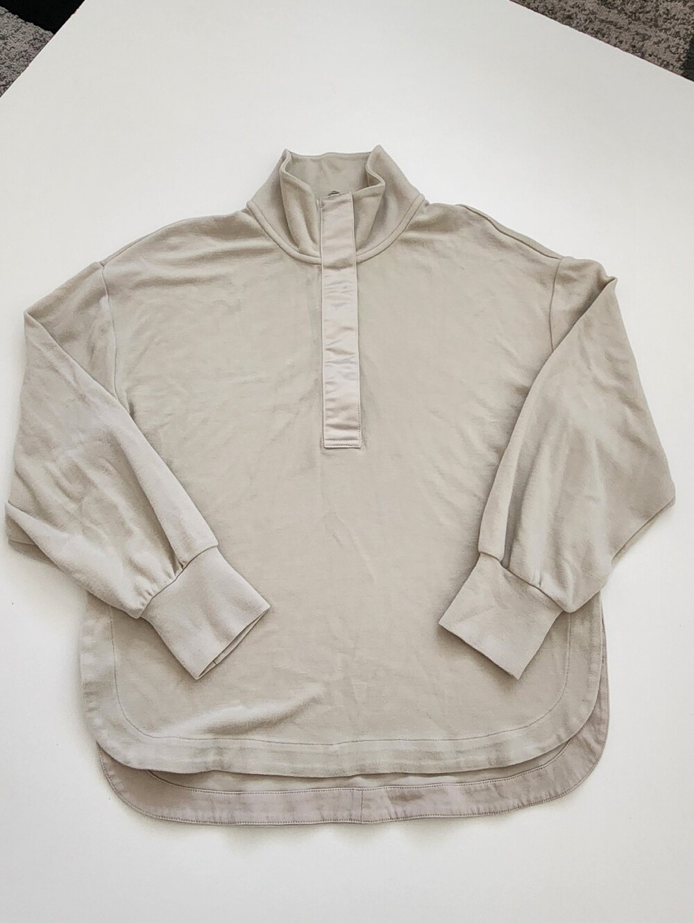 ​Varley Roeder Half Zip Midlayer Restore Jersey Sweatshirt Neutral Size Small